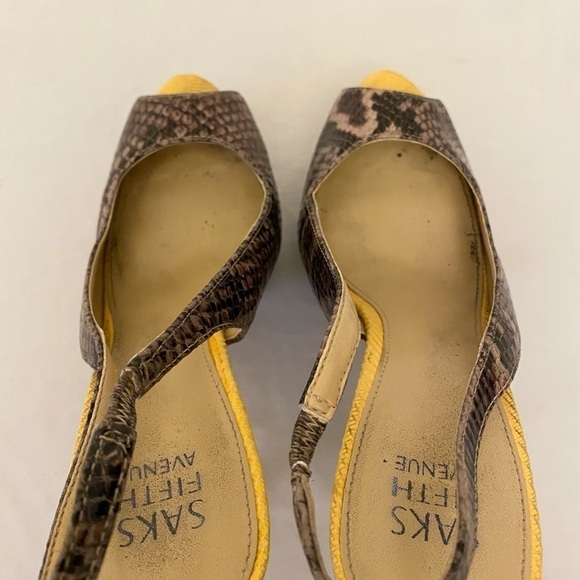 SAKS FIFTH AVENUE Platform Snakeskin Print Heels - Picture 6 of 11